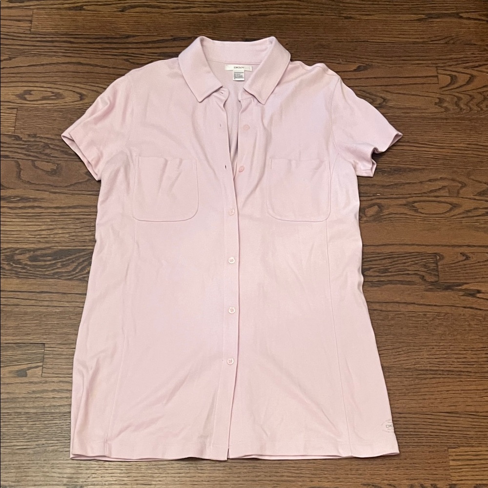 DKNY Soft Pink Button-Up Shirt